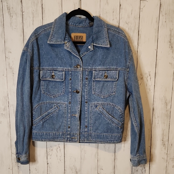 Liz Authentic Classic Blue Jean Jacket Small - Picture 1 of 7